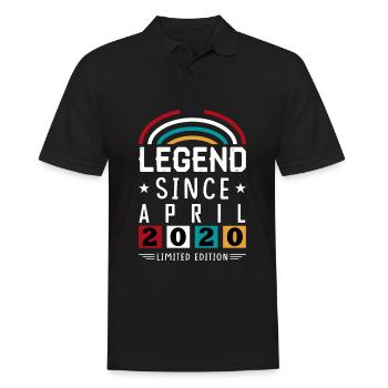 2020 Legend Since Geburtstag Geschenk April - Männer Poloshirt - Schwarz - Vorne - Kai (181cm)