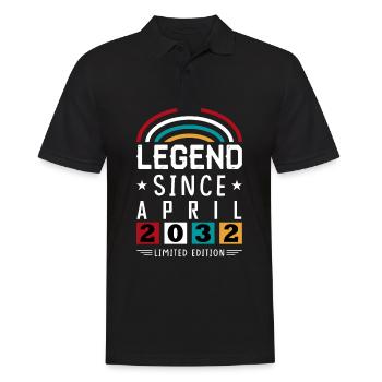 2032 Legend Since Geburtstag Geschenk April - Männer Poloshirt - Schwarz - Vorne - Kai (181cm)