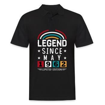 1962 Legend Since Geburtstag Geschenk Mai - Männer Poloshirt - Schwarz - Vorne - Kai (181cm)
