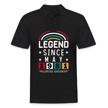 1981 Legend Since Geburtstag Geschenk Mai - Männer Poloshirt - Schwarz - Vorne - Kai (181cm)