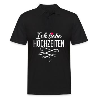 Ich Liebe Hochzeiten - Herz - Männer Poloshirt - Schwarz - Vorne - Kai (181cm)