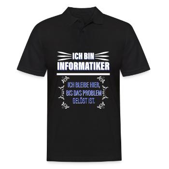 Ich Bin Informatiker - Männer Poloshirt - Schwarz - Vorne - Kai (181cm)