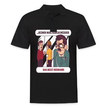 Niemand mag Klugscheisser - Männer Poloshirt - Schwarz - Vorne - Kai (181cm)