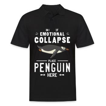 Place Penguin Here Zoo Antarctica Penguin Lover - Men's Polo Shirt - black - Front - Kai (181cm)