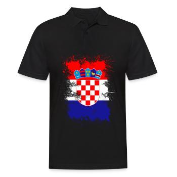 Kroatien - Männer Poloshirt - Schwarz - Vorne - Kai (181cm)
