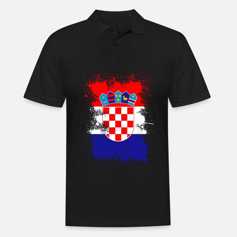 Kroatien - Männer Poloshirt - Schwarz
