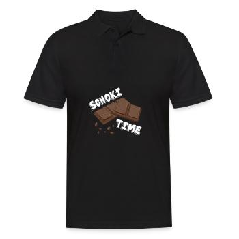 Bonbons sucrés au chocolat Schoki Time - Polo Homme - noir - Devant - Kai (181cm)