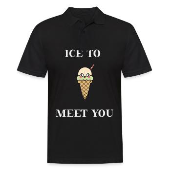 Glace pour vous rencontrer idée cadeau douce mignonne crème glacée - Polo Homme - noir - Devant - Kai (181cm)