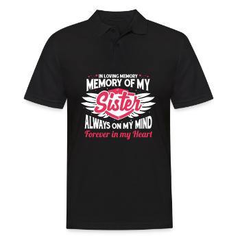 Soeur mémoire coeur ciel - Polo Homme - noir - Devant - Kai (181cm)
