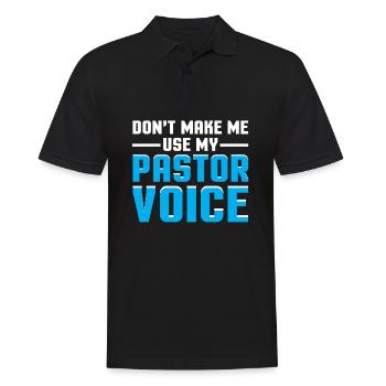 Pastor Pfarrer Priester lustiger Spruch Geschenk - Männer Poloshirt - Schwarz - Vorne - Kai (181cm)