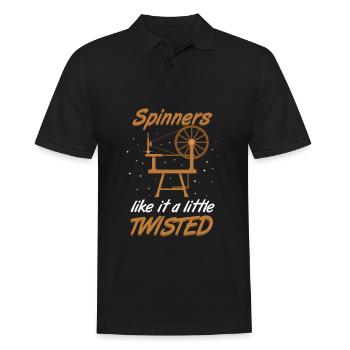 Spider Wheel Yarn Wool Gift Idea - Men's Polo Shirt - black - Front - Kai (181cm)