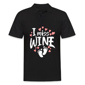 Schwanger Schwangerschaft Baby Wein Geschenkidee - Männer Poloshirt - Schwarz - Vorne - Kai (181cm)