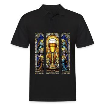 Kirchen Fenster Bier Männertag Himmelfahrt - Männer Poloshirt - Schwarz - Vorne - Kai (181cm)