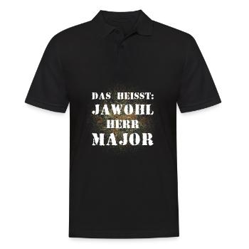 Das heißt Jawohl Herr Major Bundeswehr Soldat - Männer Poloshirt - Schwarz - Vorne - Kai (181cm)
