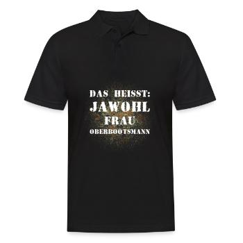 Das heißt Jawohl Frau Oberbootsmann Bundeswehr - Männer Poloshirt - Schwarz - Vorne - Kai (181cm)