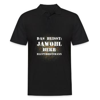 Das heißt Jawohl Herr Hauptbootsmann Bundeswehr - Männer Poloshirt - Schwarz - Vorne - Kai (181cm)
