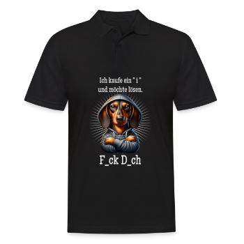 Ich kaufe ein i und möchte lösen - F... dich - Männer Poloshirt - Schwarz - Vorne - Kai (181cm)