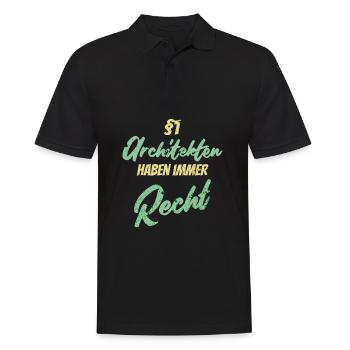 §1 Architekten haben immer Recht - Männer Poloshirt - Schwarz - Vorne - Kai (181cm)
