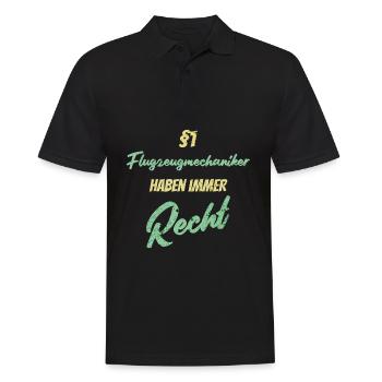 §1 Flugzeugmechaniker haben immer Recht - Männer Poloshirt - Schwarz - Vorne - Kai (181cm)