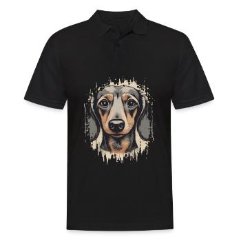 Dackel Teckel Kurzhaardackel Dachshund - Männer Poloshirt - Schwarz - Vorne - Kai (181cm)