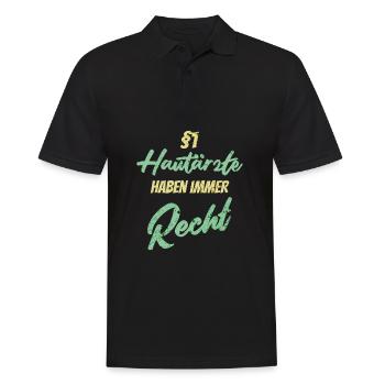 §1 Hautärzte haben immer Recht - Männer Poloshirt - Schwarz - Vorne - Kai (181cm)