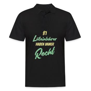 §1 Lateinlehrer haben immer Recht - Männer Poloshirt - Schwarz - Vorne - Kai (181cm)