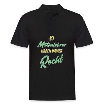 §1 Mathelehrer haben immer Recht - Männer Poloshirt - Schwarz - Vorne - Kai (181cm)