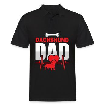 Dackel Teckel Kurzhaardackel Dachshund Papa Vater - Männer Poloshirt - Schwarz - Vorne - Kai (181cm)