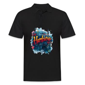 Hamburg - Männer Poloshirt - Schwarz - Vorne - Kai (181cm)
