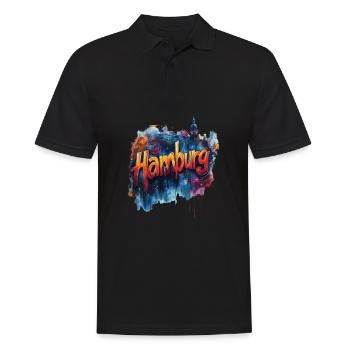 Hamburg - Männer Poloshirt - Schwarz - Vorne - Kai (181cm)