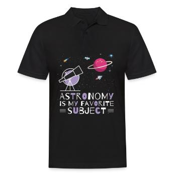 Astronomie, mein Lieblingsthema, Weltraumteleskop - Männer Poloshirt - Schwarz - Vorne - Kai (181cm)