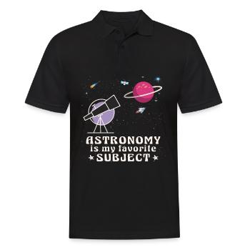 Astronomie, mein Lieblingsthema, Weltraumteleskop - Männer Poloshirt - Schwarz - Vorne - Kai (181cm)