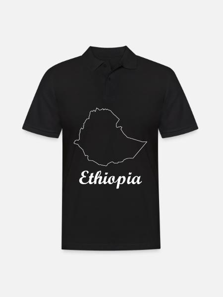 Ethiopia Ethiopia Map Map - Men's Polo Shirt - black