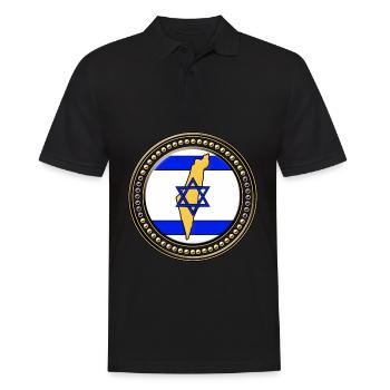 Carte du drapeau d'Israël - Polo Homme - noir - Devant - Kai (181cm)