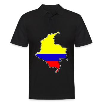 Colombia flag map - Men's Polo Shirt - black - Front - Kai (181cm)
