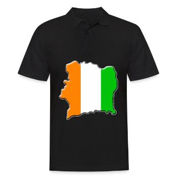 Ivory Coast flag map - Men's Polo Shirt - black - Front - Kai (181cm)