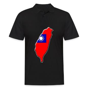 Taiwan Flagge Landkarte - Männer Poloshirt - Schwarz - Vorne - Kai (181cm)