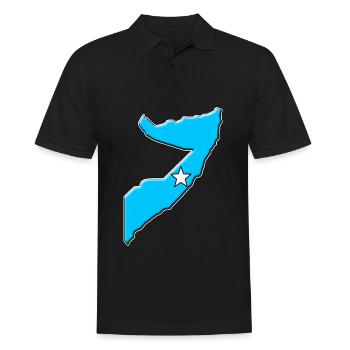 Somalia flag map - Men's Polo Shirt - black - Front - Kai (181cm)