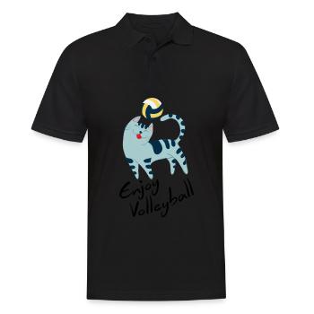 Chat de volleyball - Polo Homme - noir - Devant - Kai (181cm)
