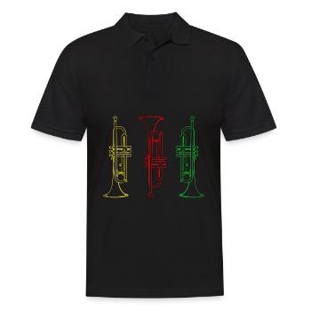 Trumpets in different colors - trumpet - Men's Polo Shirt - black - Front - Kai (181cm)