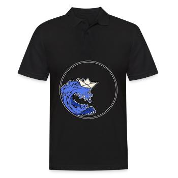 Origami Boat - Origami Schiff - Männer Poloshirt - Schwarz - Vorne - Kai (181cm)