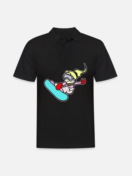 Snowboard - Snowboarder - Polo Homme - noir