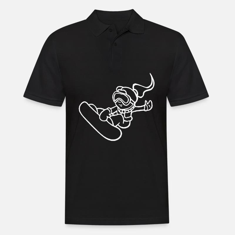 Snowboard - Snowboarderin - Männer Poloshirt - Schwarz
