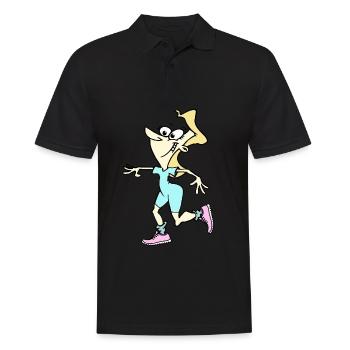 Fitness - Workout for Ladies - Männer Poloshirt - Schwarz - Vorne - Kai (181cm)