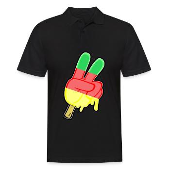 Peace Ice Cream - Eis im Peace Zeichen - Männer Poloshirt - Schwarz - Vorne - Kai (181cm)