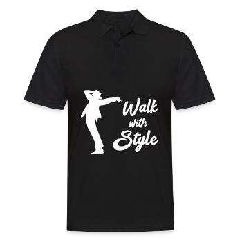 Walk with style - Men's Polo Shirt - black - Front - Kai (181cm)