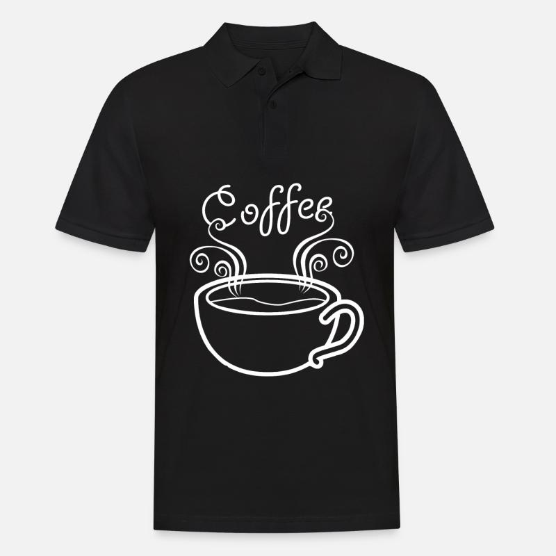 Coffee - Kaffee - Männer Poloshirt - Schwarz
