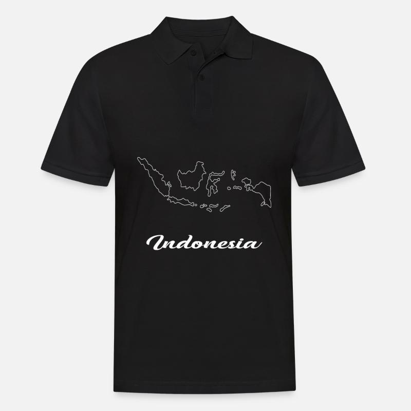 Indonesia Map Map - Men's Polo Shirt - black