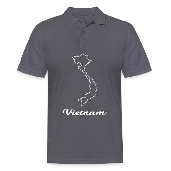Carte de la carte du Vietnam - Polo Homme - charbon - Devant - Nico (186cm)