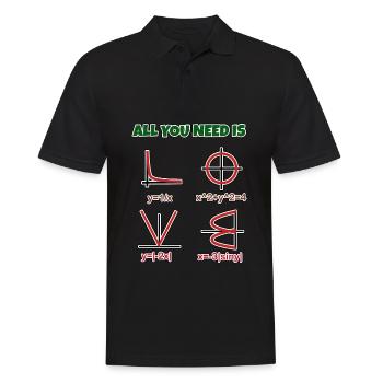 Liebe, Mathe - Herz als Formel und Graph - Männer Poloshirt - Schwarz - Vorne - Kai (181cm)